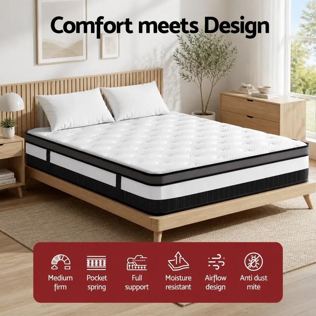 King Size Euro Top Pocket Spring Mattress 30cm
