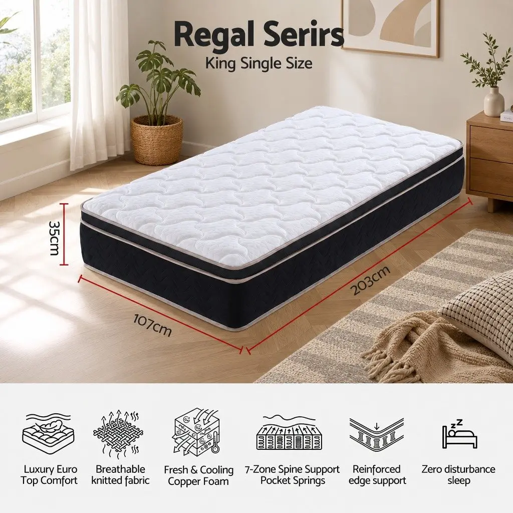 King Single Mattress 35cm Firm with Edge Support