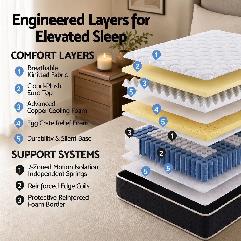 King Single Mattress 35cm Firm with Edge Support