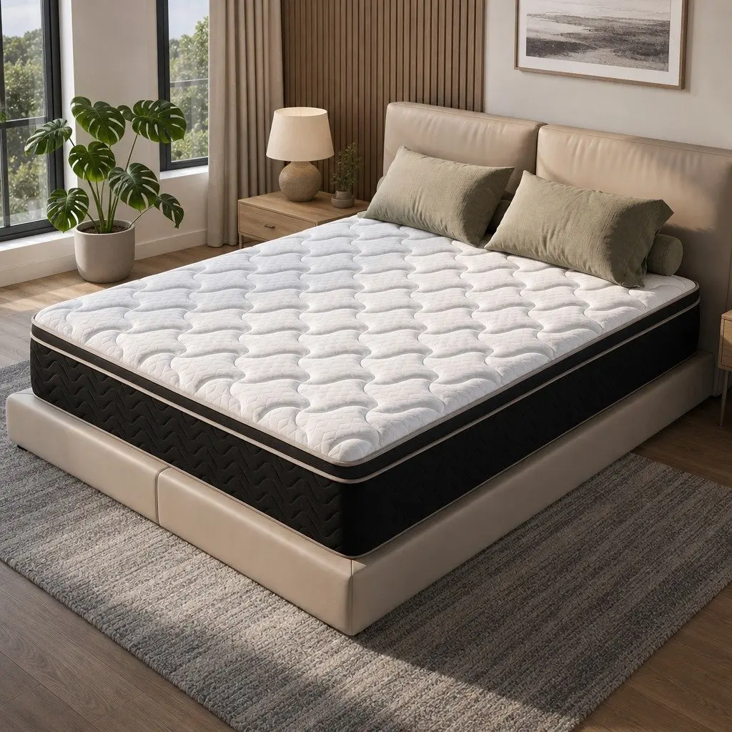 Double Mattress Copper Memory Foam 35cm Firm 7-Zone Pocket Springs Edge Support