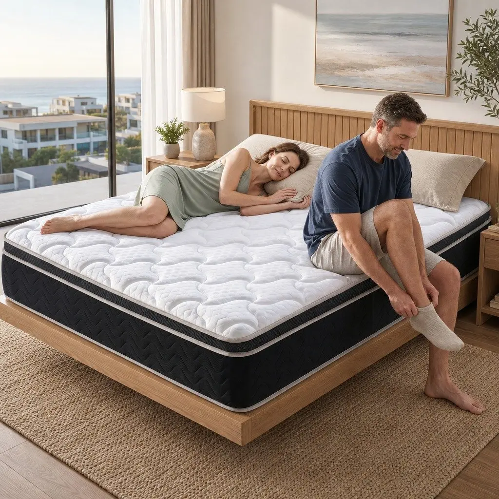 Double Mattress Copper Memory Foam 35cm Firm 7-Zone Pocket Springs Edge Support