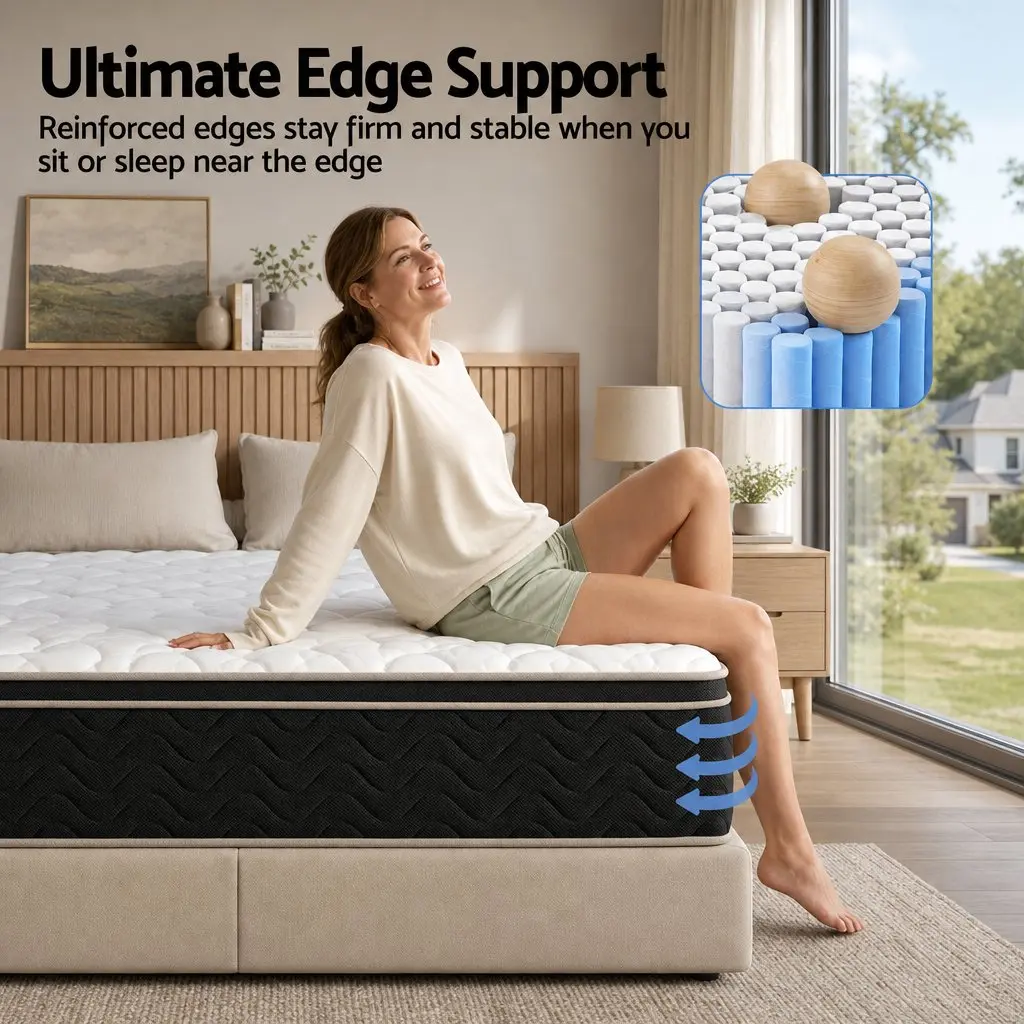 King Size Mattress Firm Copper Infused Memory Foam 35cm Euro Top Pocket Spring