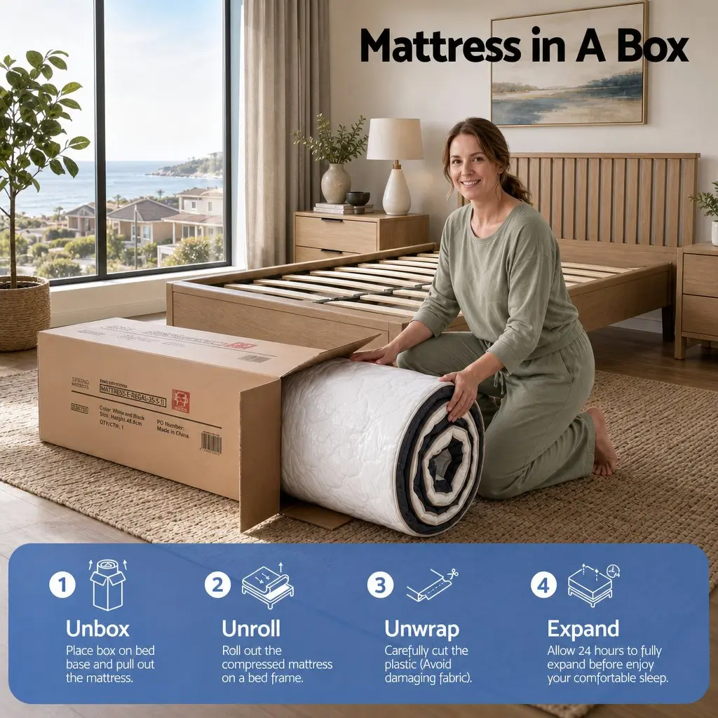Single Mattress Euro Top 35cm Firm Pocket Spring Copper Memory Foam with Edge Support