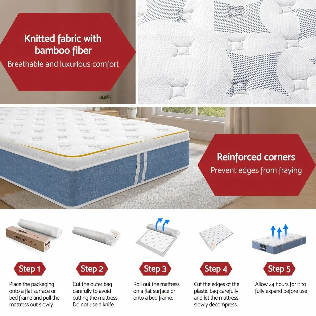 King Single Mattress 25cm Pocket Spring