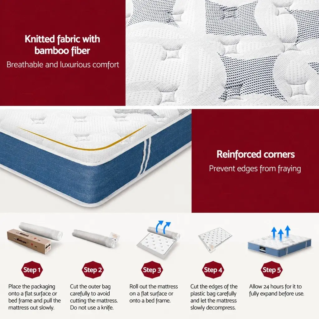 Double Mattress with Bamboo Fibre Euro Top