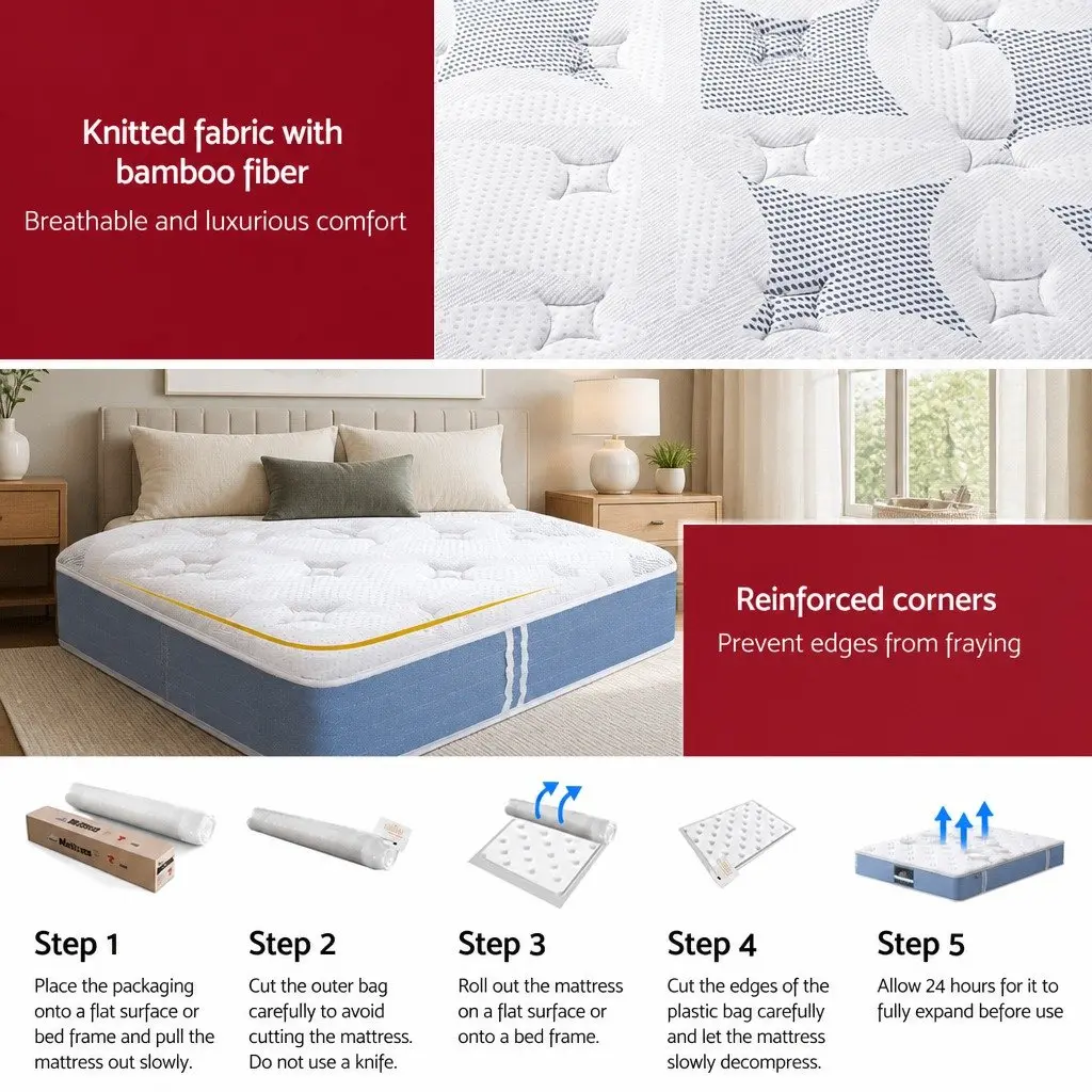 25cm Queen Mattress with Pocket Springs and Euro Top