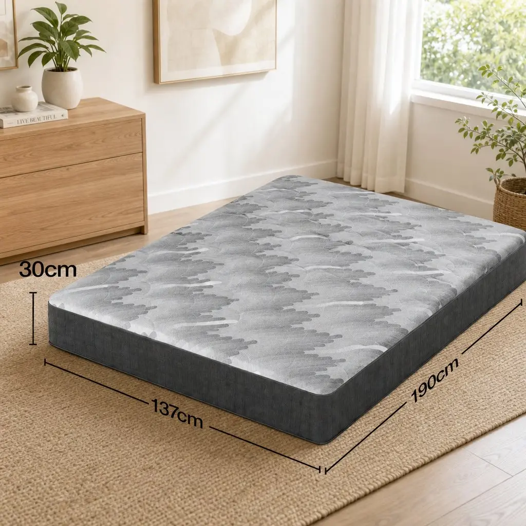 Double Mattress Firm Comfort 30cm Pocket Spring 5-Zone Support Breathable Fabric