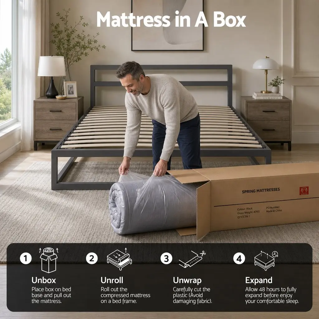 Double Mattress Firm Comfort 30cm Pocket Spring 5-Zone Support Breathable Fabric