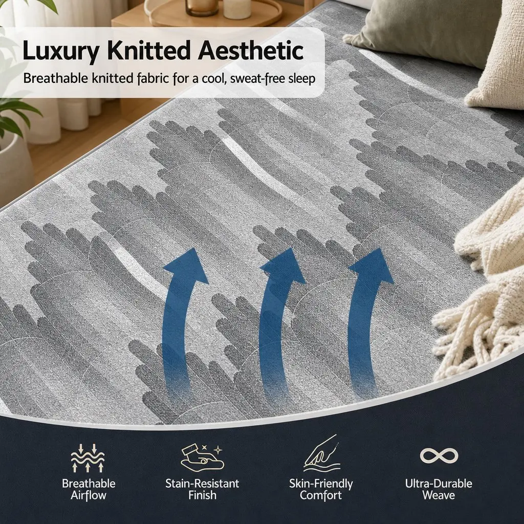 Single Mattress Grey 30cm Pocket Spring Firm 5-Zone Support Breathable Fabric