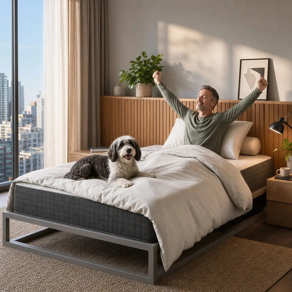 Single Mattress Grey 30cm Pocket Spring Firm 5-Zone Support Breathable Fabric
