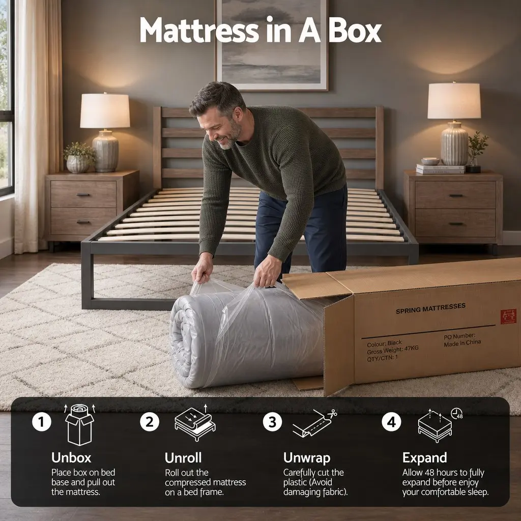 Single Mattress Grey 30cm Pocket Spring Firm 5-Zone Support Breathable Fabric