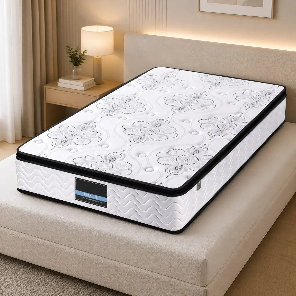 King Single Mattress Euro Top 30cm Pocket Spring Medium Firm Foam Breathable