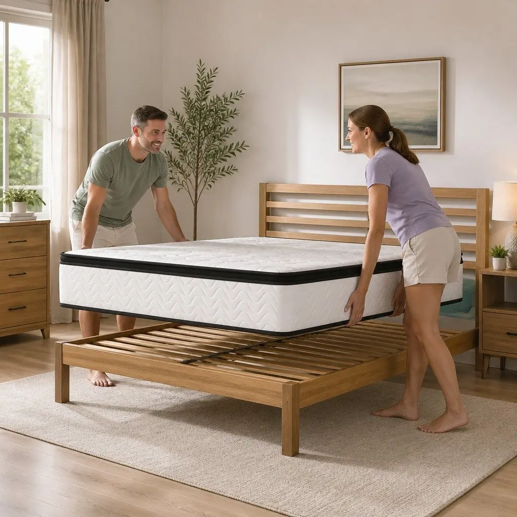 King Single Mattress Euro Top 30cm Pocket Spring Medium Firm Foam Breathable