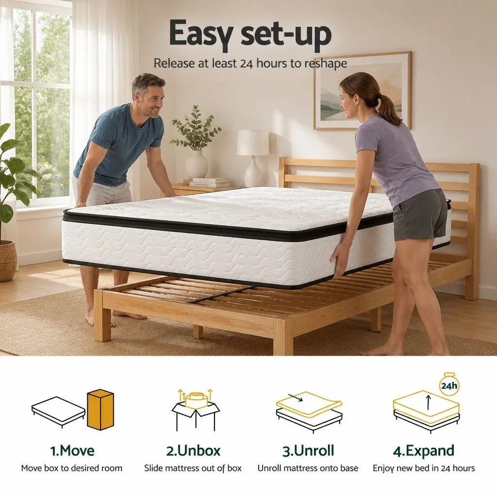 Double Mattress with 30cm Pocket Spring Euro Top