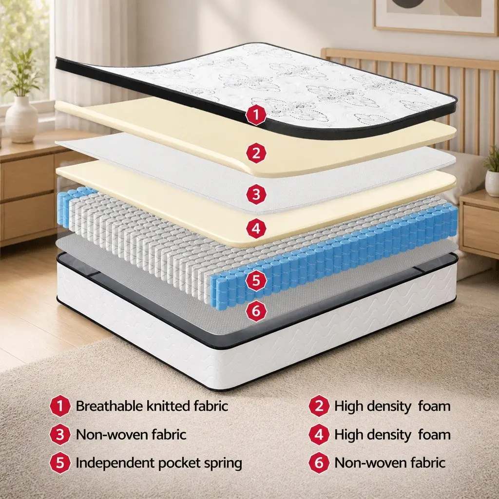 Double Mattress with 30cm Pocket Spring Euro Top