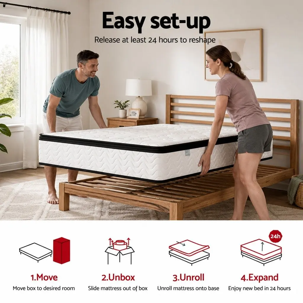 Single Mattress with 30cm Pocket Springs and Euro Top