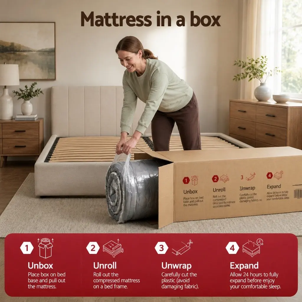 King Size Mattress Hybrid Pocket Spring Euro Top 35cm Grey Bamboo Knitted Fabric