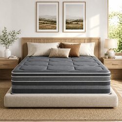 Queen Mattress 35cm Hybrid Pocket Spring Euro Top Grey