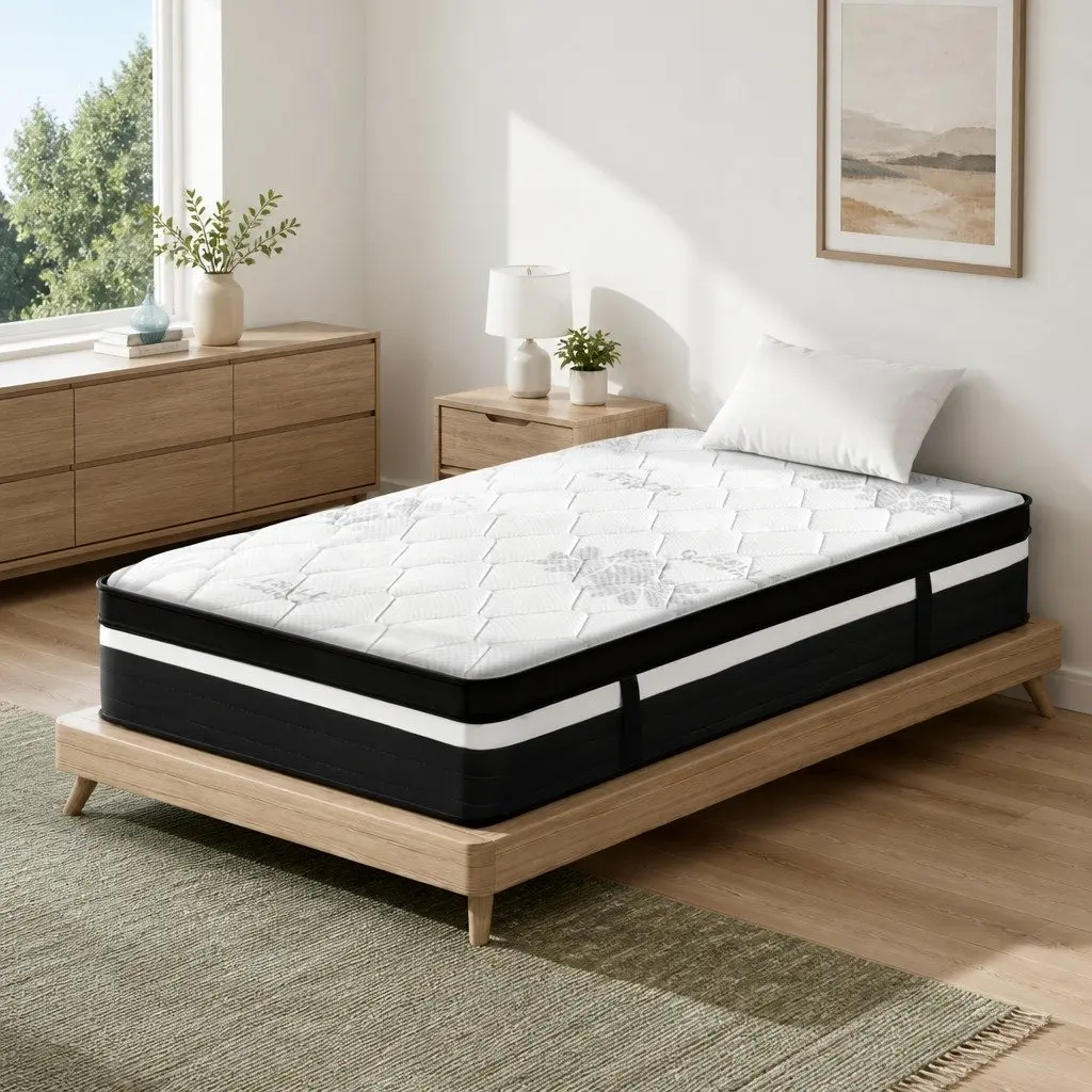 King Single Mattress Extra Firm 28cm Hypoallergenic Pocket Spring Support Belgium Knitted Fabric