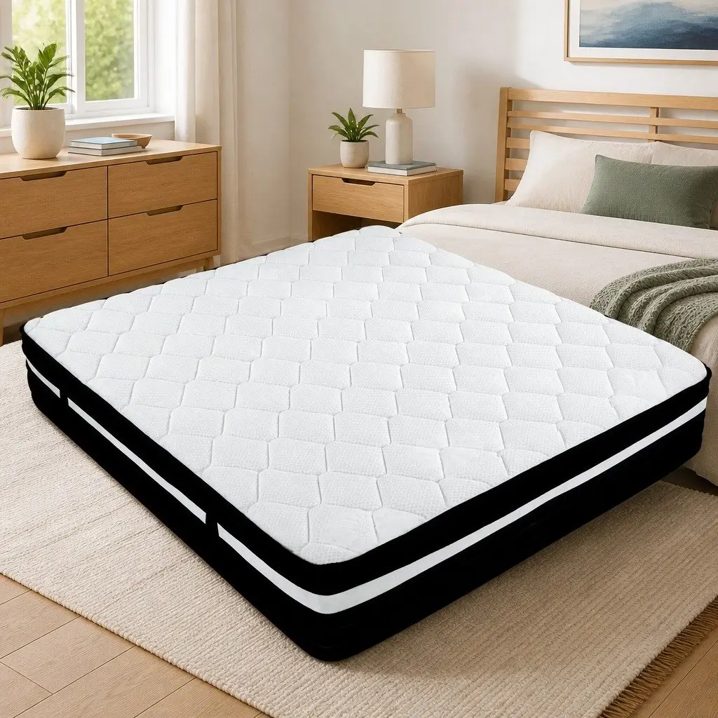 King Single Mattress Extra Firm 28cm Hypoallergenic Pocket Spring Support Belgium Knitted Fabric
