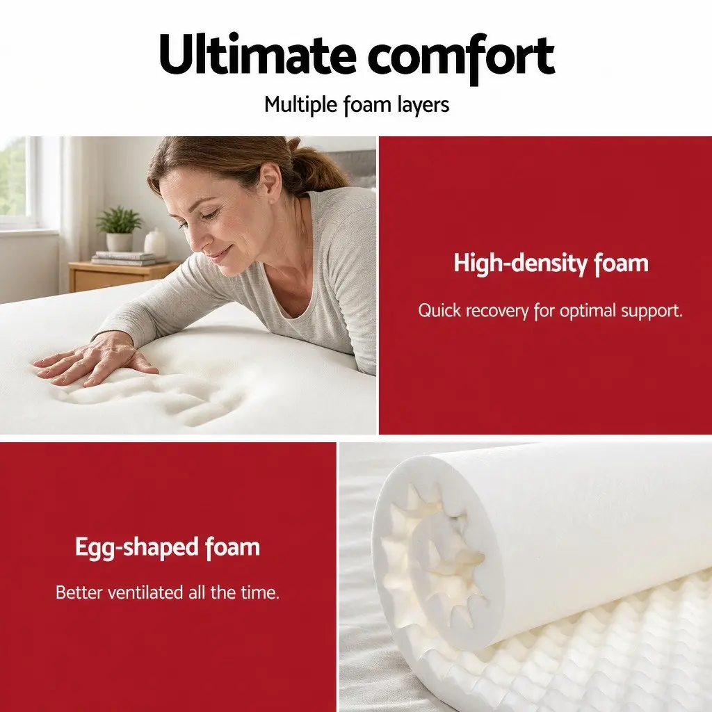 King Single Mattress Extra Firm 28cm Hypoallergenic Pocket Spring Support Belgium Knitted Fabric