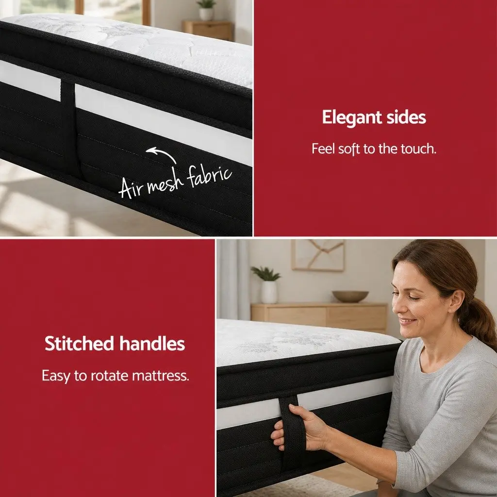 King Single Mattress Extra Firm 28cm Hypoallergenic Pocket Spring Support Belgium Knitted Fabric