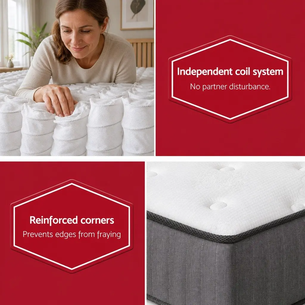 Queen Mattress 23cm Extra Firm Tight Top Hypoallergenic Dust Mite Resistant