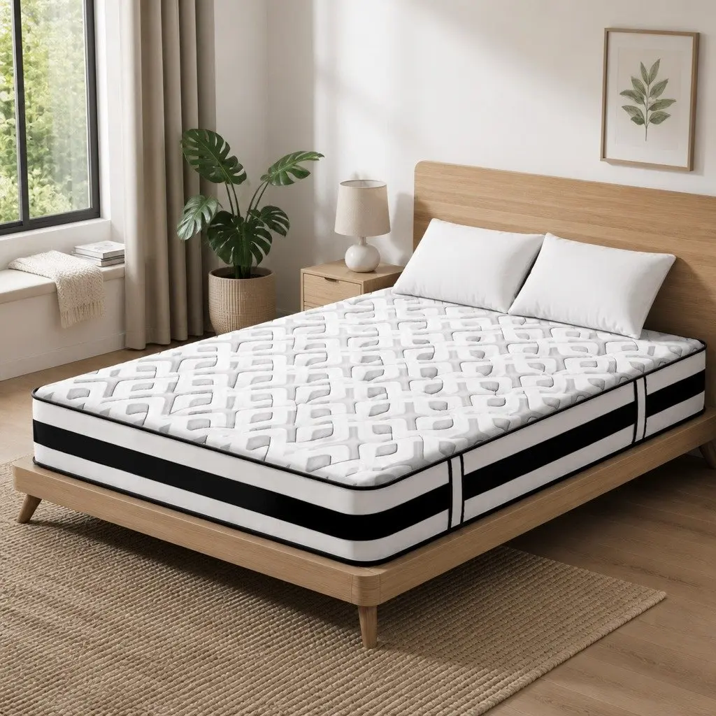 King Mattress Ultra Firm Pocket Spring Support 24cm Grey High Density Foam
