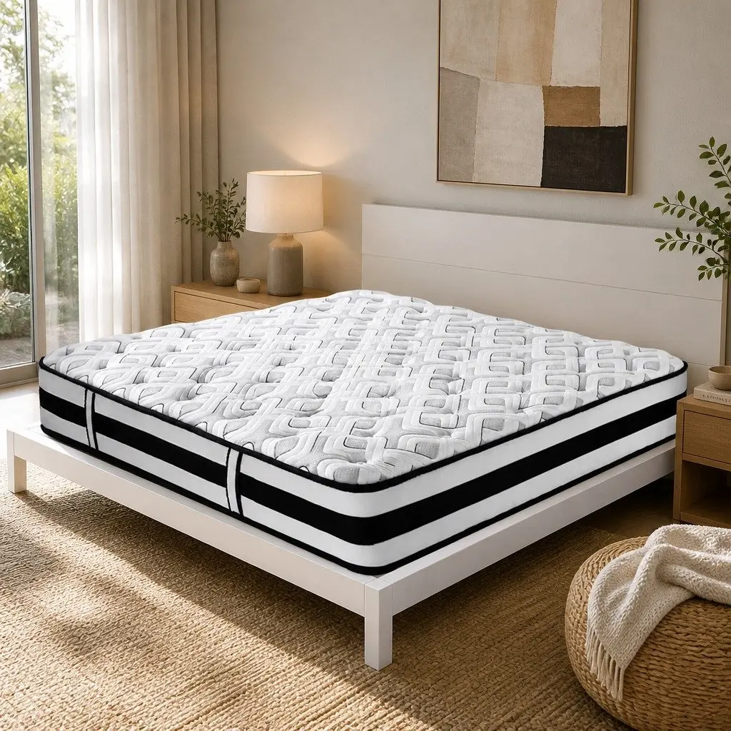 King Mattress Ultra Firm Pocket Spring Support 24cm Grey High Density Foam
