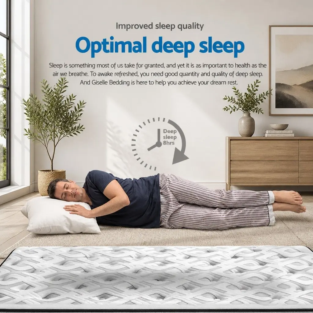 King Mattress Ultra Firm Pocket Spring Support 24cm Grey High Density Foam