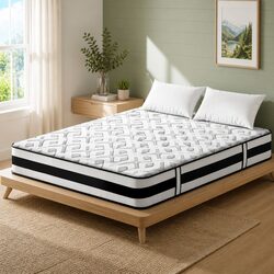 Queen Mattress 24cm Ultra Firm Support Pocket Spring Grey