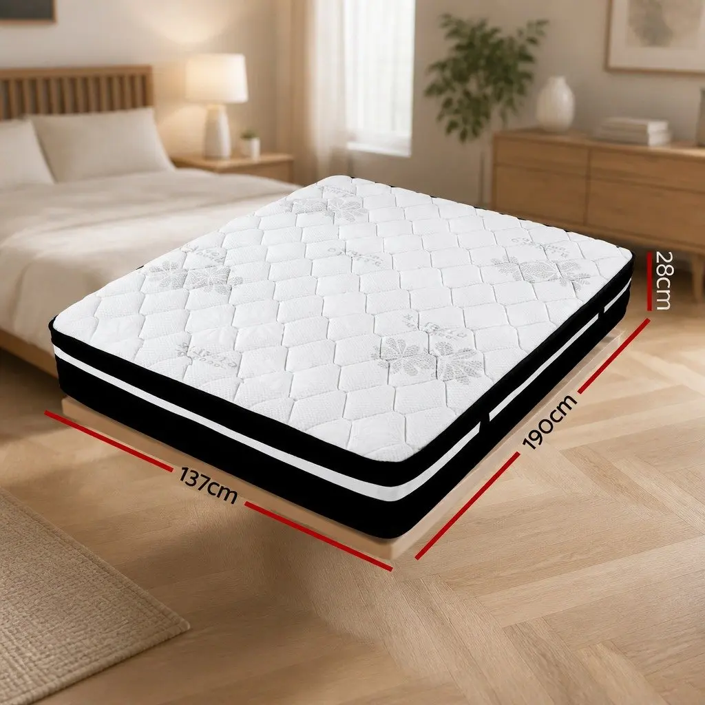 Double Mattress Ultra Firm 28cm Pocket Spring Belgium Knitted Fabric