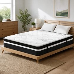 Queen Mattress 28cm Euro Top Grey White for Comfort