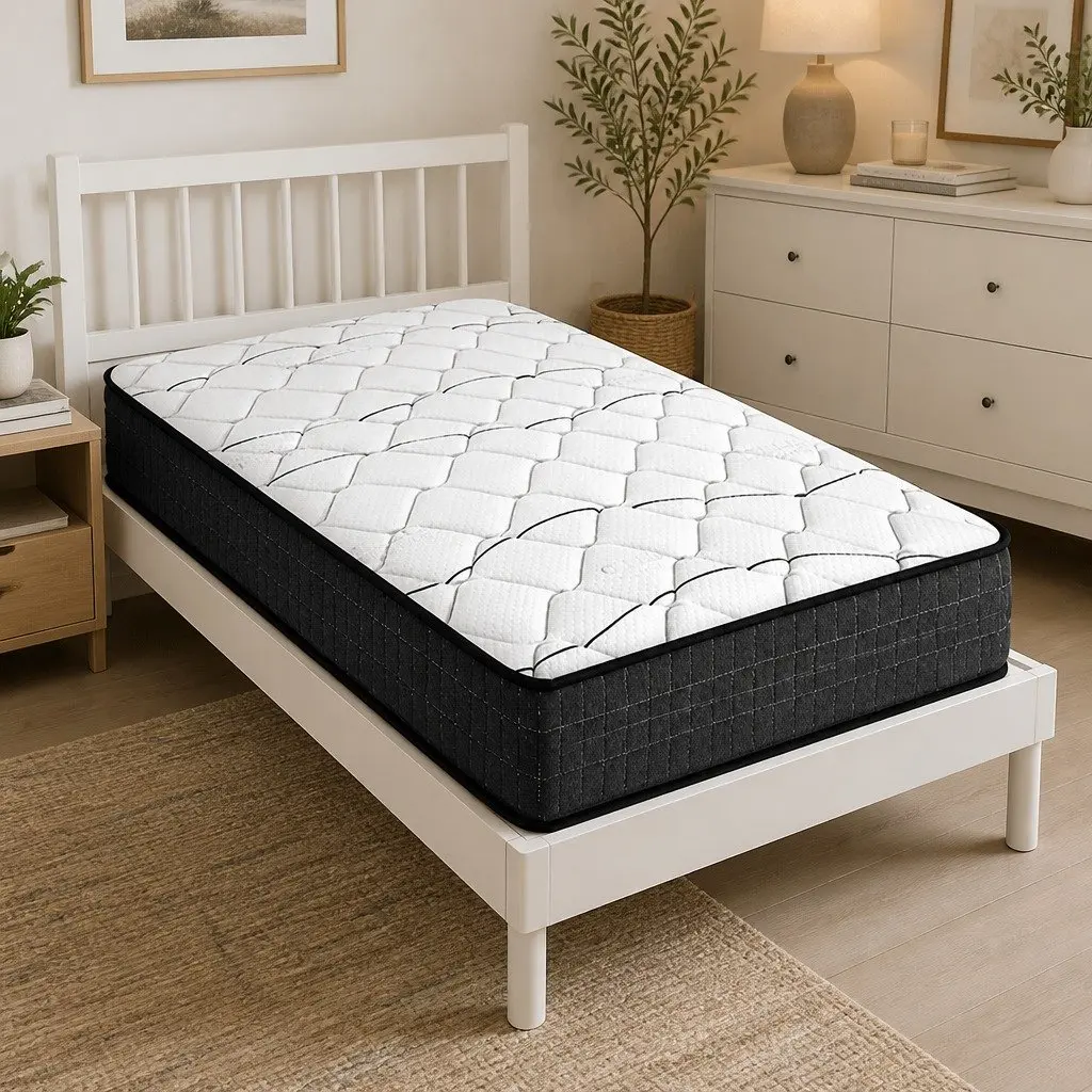 King Single Mattress 16cm Medium Firm Bonnell Spring Bed Foam Support