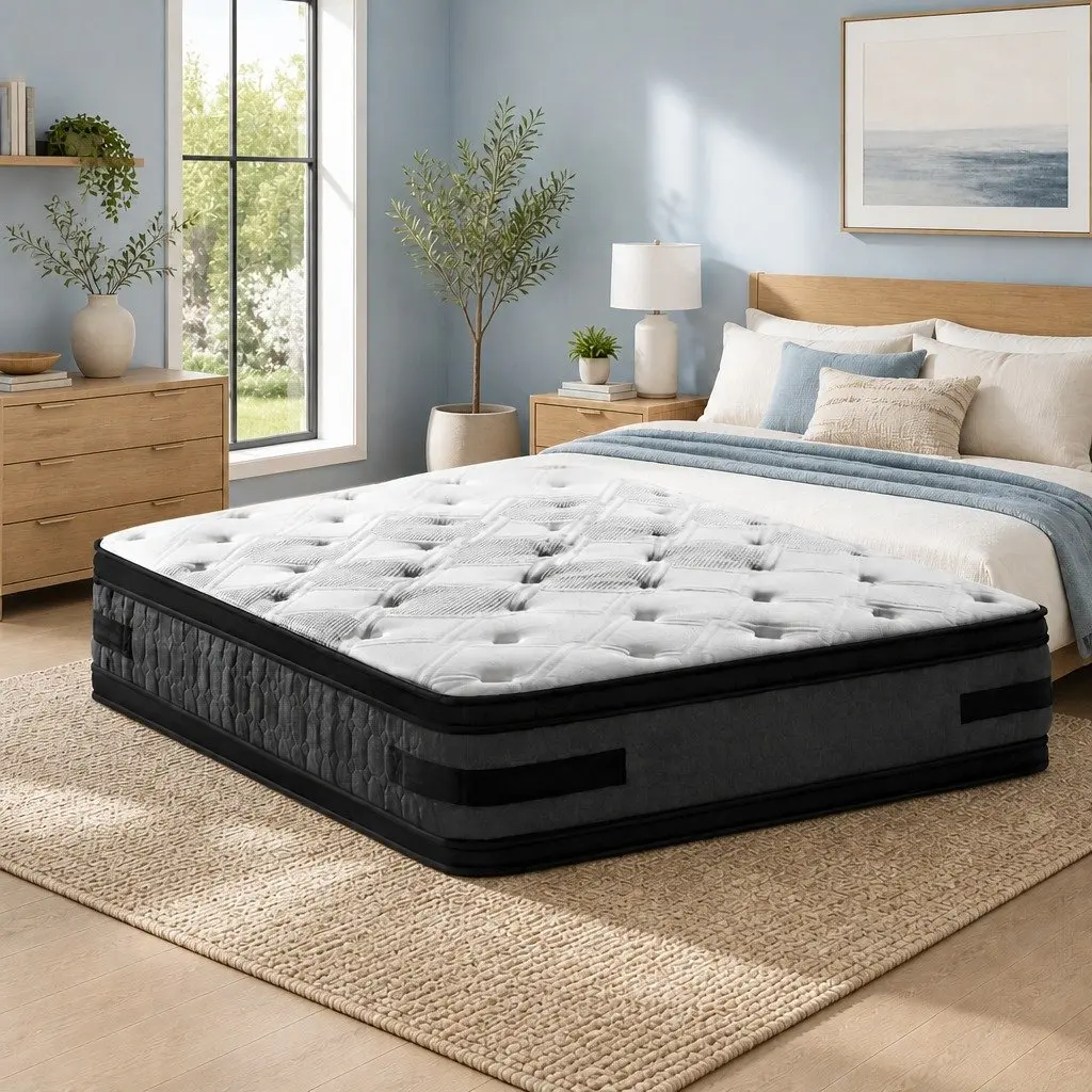 King Size Mattress Double-Sided Flippable 36cm Thick Cool Gel Memory Foam High-Density Foam Pocket Springs
