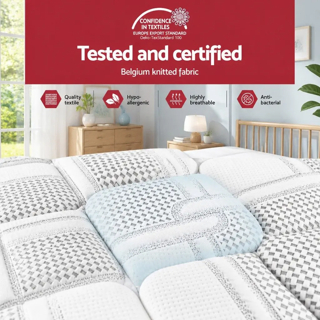 King Size Mattress Double-Sided Flippable 36cm Thick Cool Gel Memory Foam High-Density Foam Pocket Springs