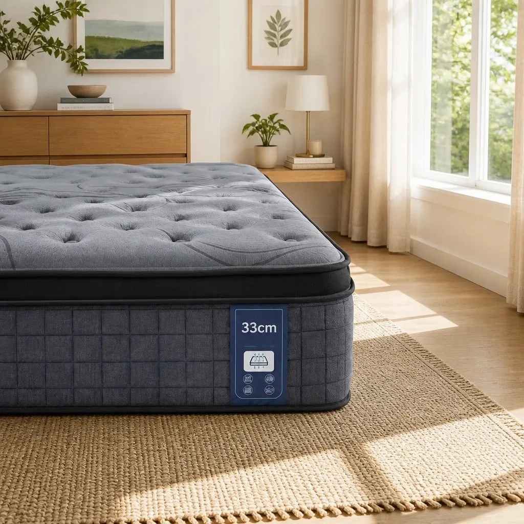 King Single Mattress 33cm 7-Zone Pocket Spring Extra Firm