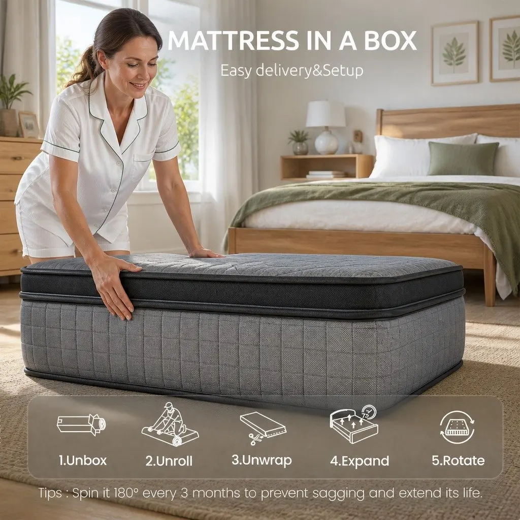 King Single Mattress 33cm 7-Zone Pocket Spring Extra Firm