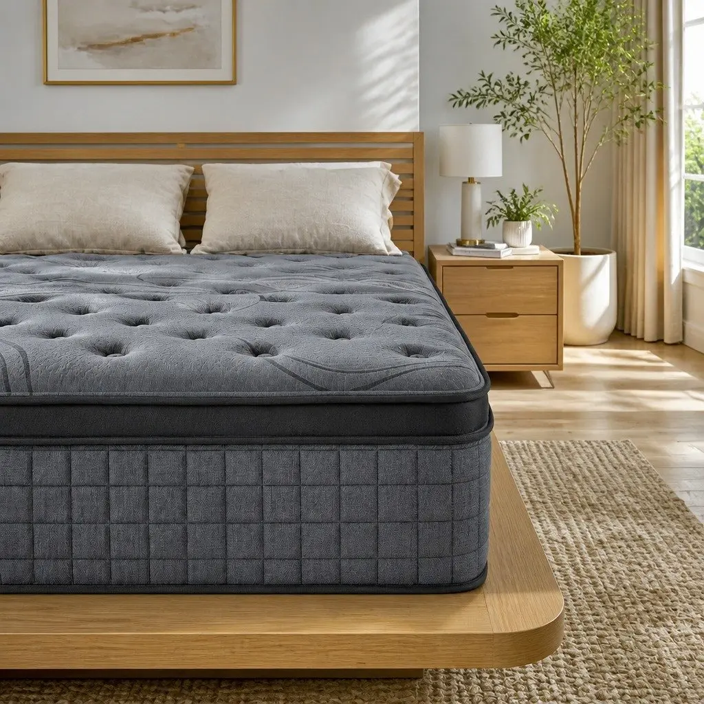 Queen Mattress Extra Firm Support 33cm 7-Zone Pocket Spring Knitted Fabric Cover