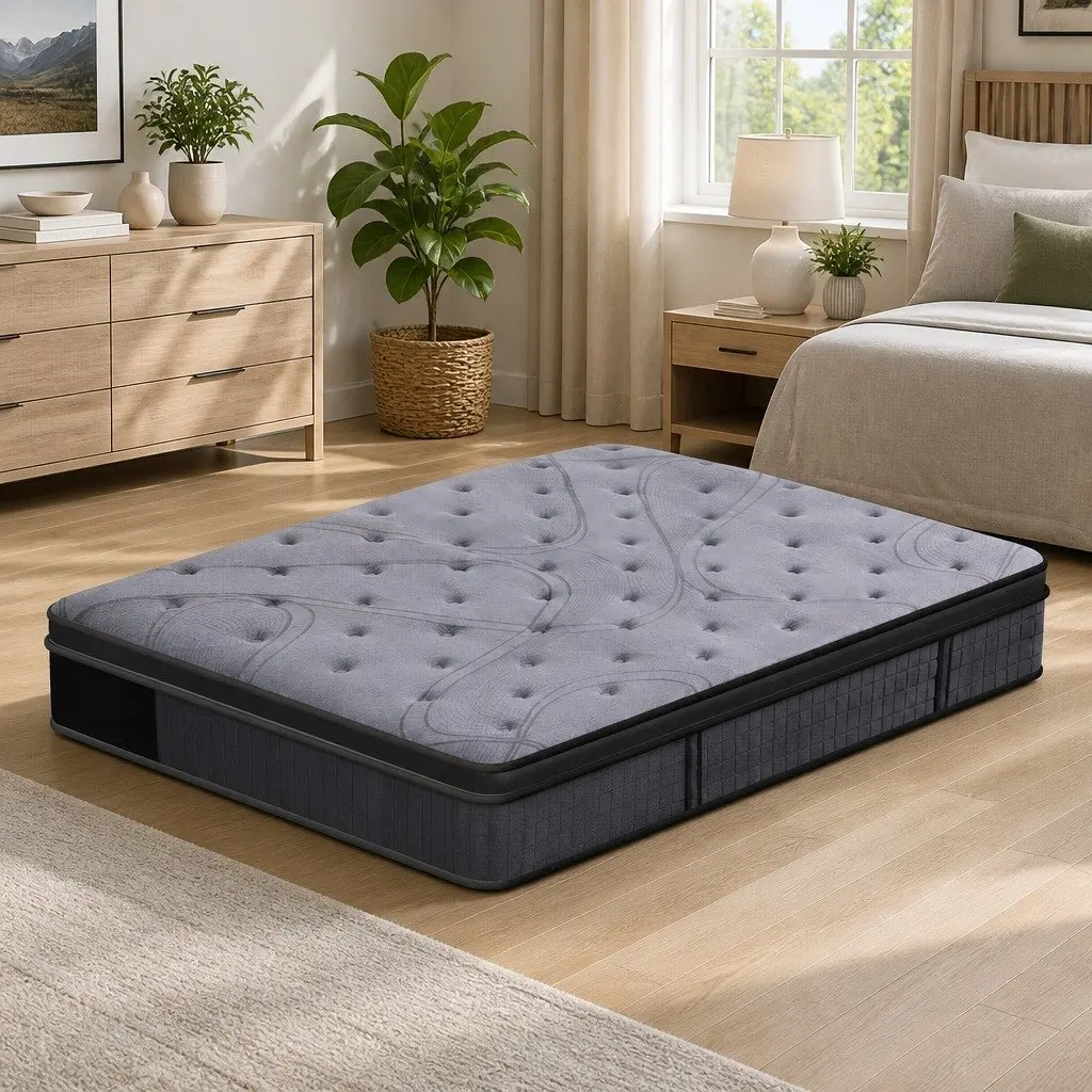 Queen Mattress Extra Firm Support 33cm 7-Zone Pocket Spring Knitted Fabric Cover