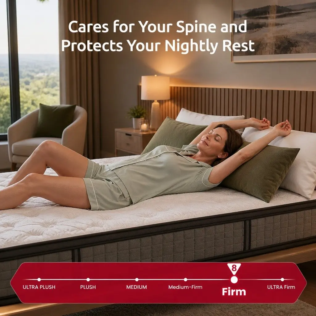 Queen Mattress Extra Firm Support 33cm 7-Zone Pocket Spring Knitted Fabric Cover