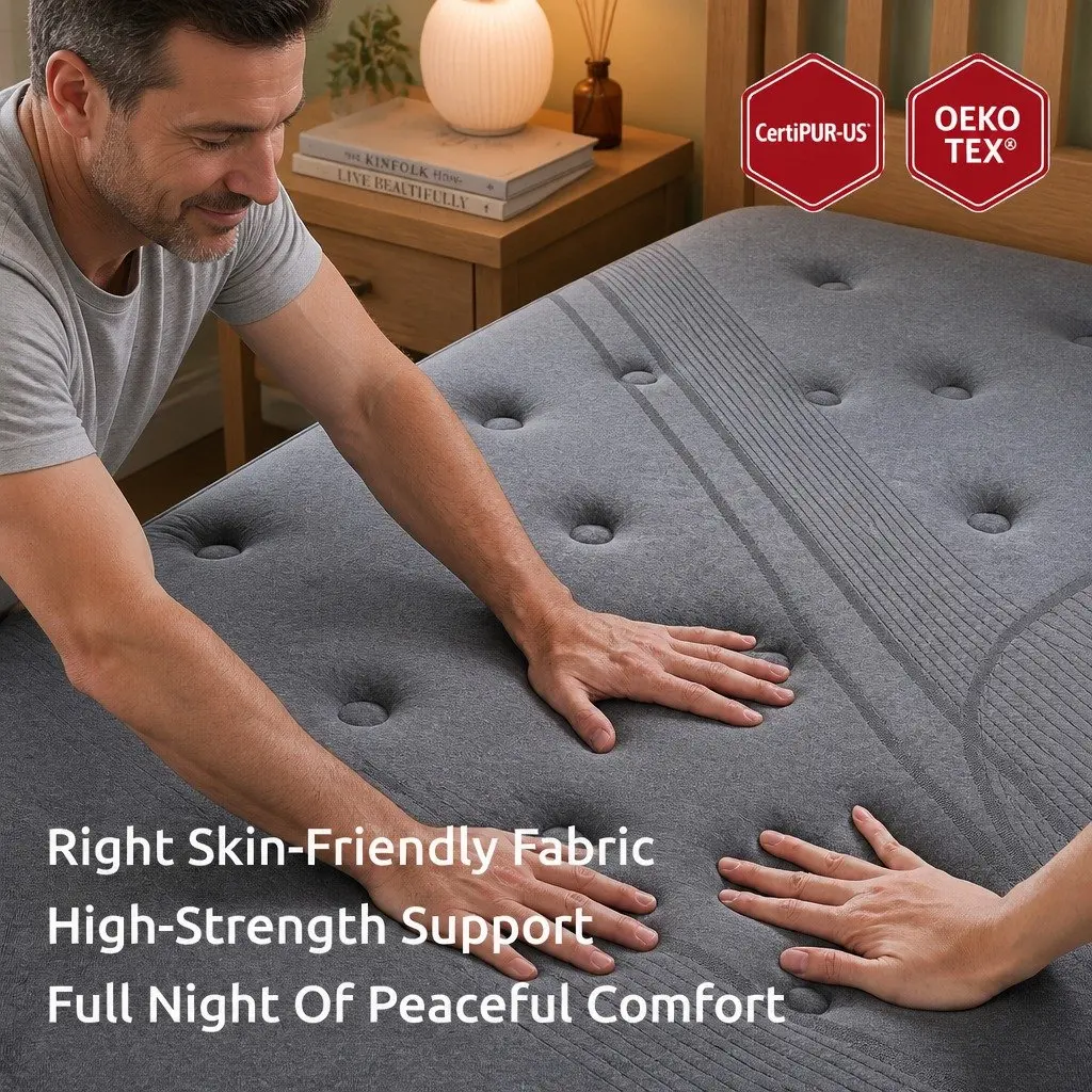 Queen Mattress Extra Firm Support 33cm 7-Zone Pocket Spring Knitted Fabric Cover