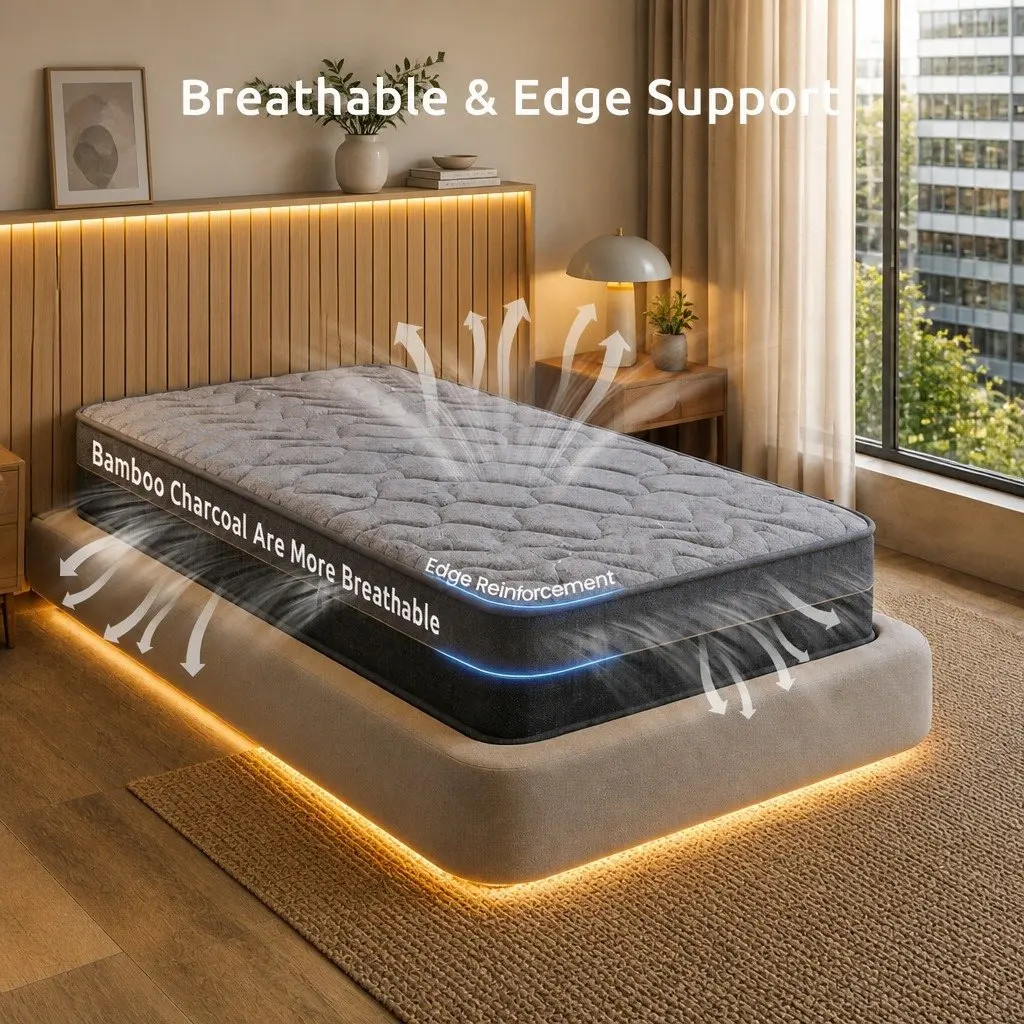 King Single Mattress 25cm Hybrid Pocket Spring with Foam