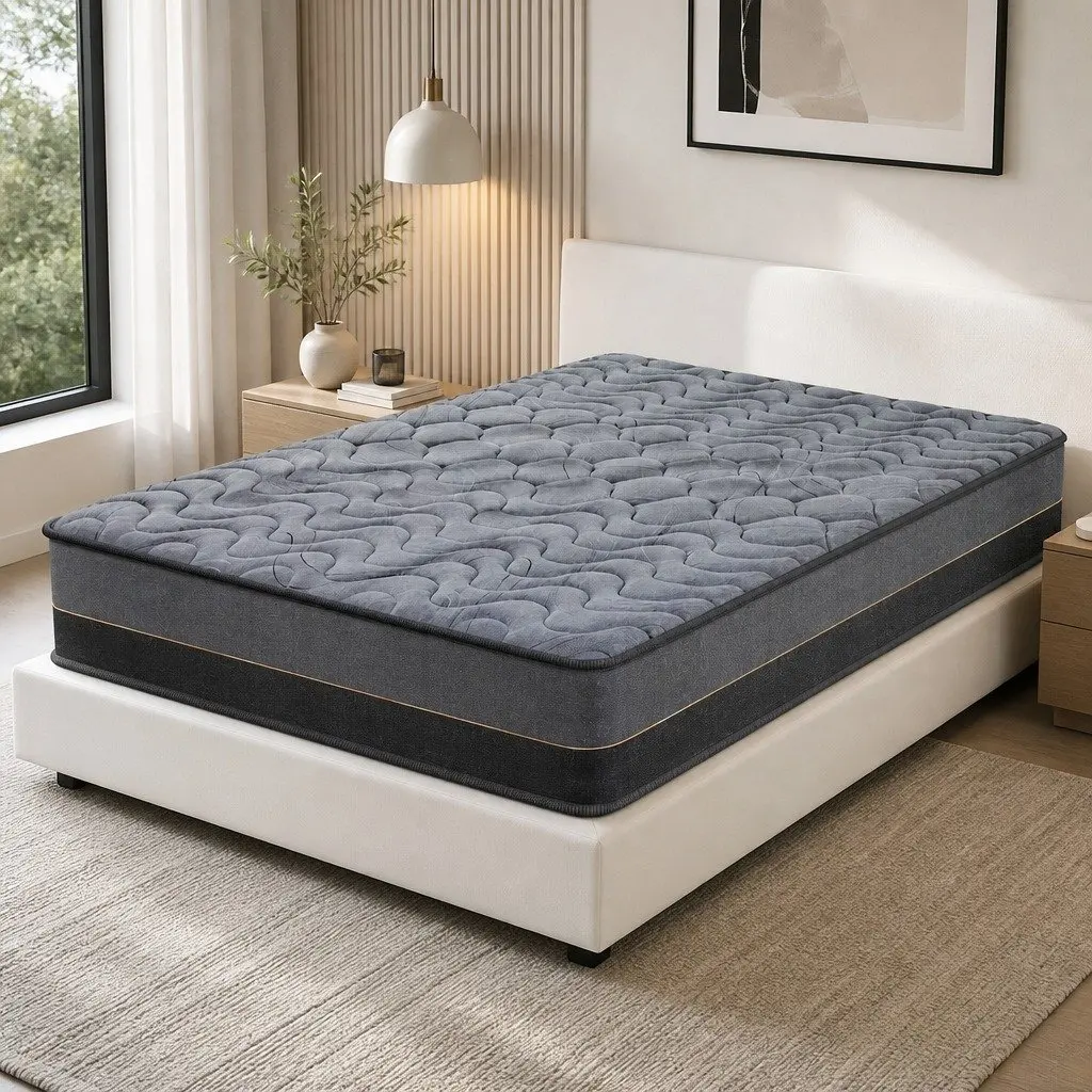 Double Mattress 25cm Hybrid Pocket Spring with Charcoal Fabric