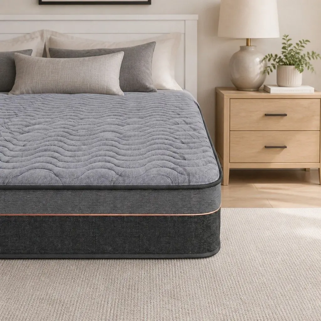 25cmKingSizeMattresswithHybridPocketSpringandEggCrateFoaminBambooCharcoalforComfortableSleep