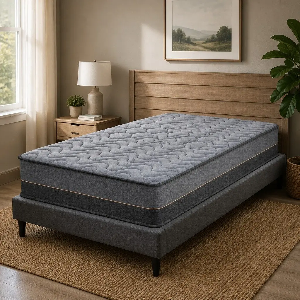 Single Mattress Hybrid Pocket Spring 25cm Egg Crate Foam Bamboo Charcoal Fabric