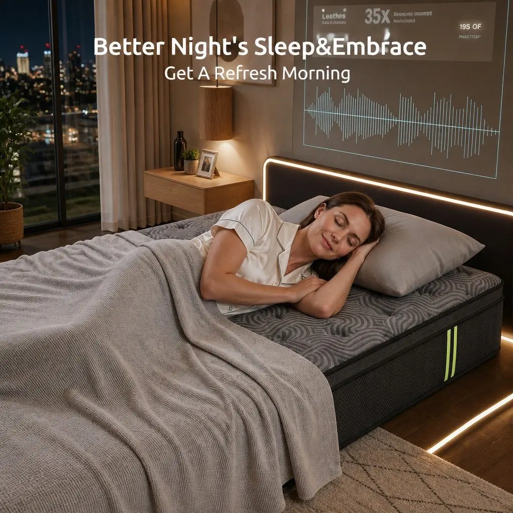 King Single Mattress 34cm Hybrid Pocket Spring Gel Memory Foam 5-Zone Pressure