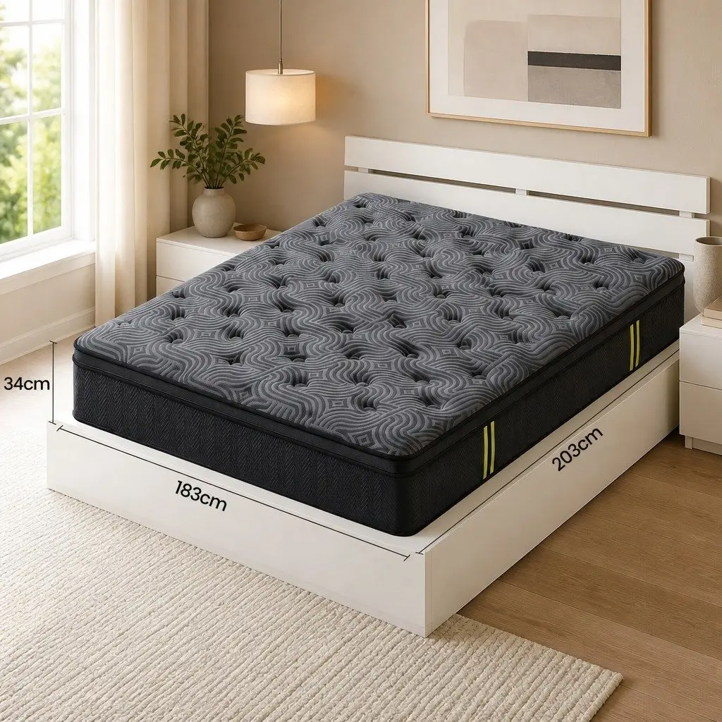Hybrid Pocket Spring Gel Memory Foam King Mattress 34cm