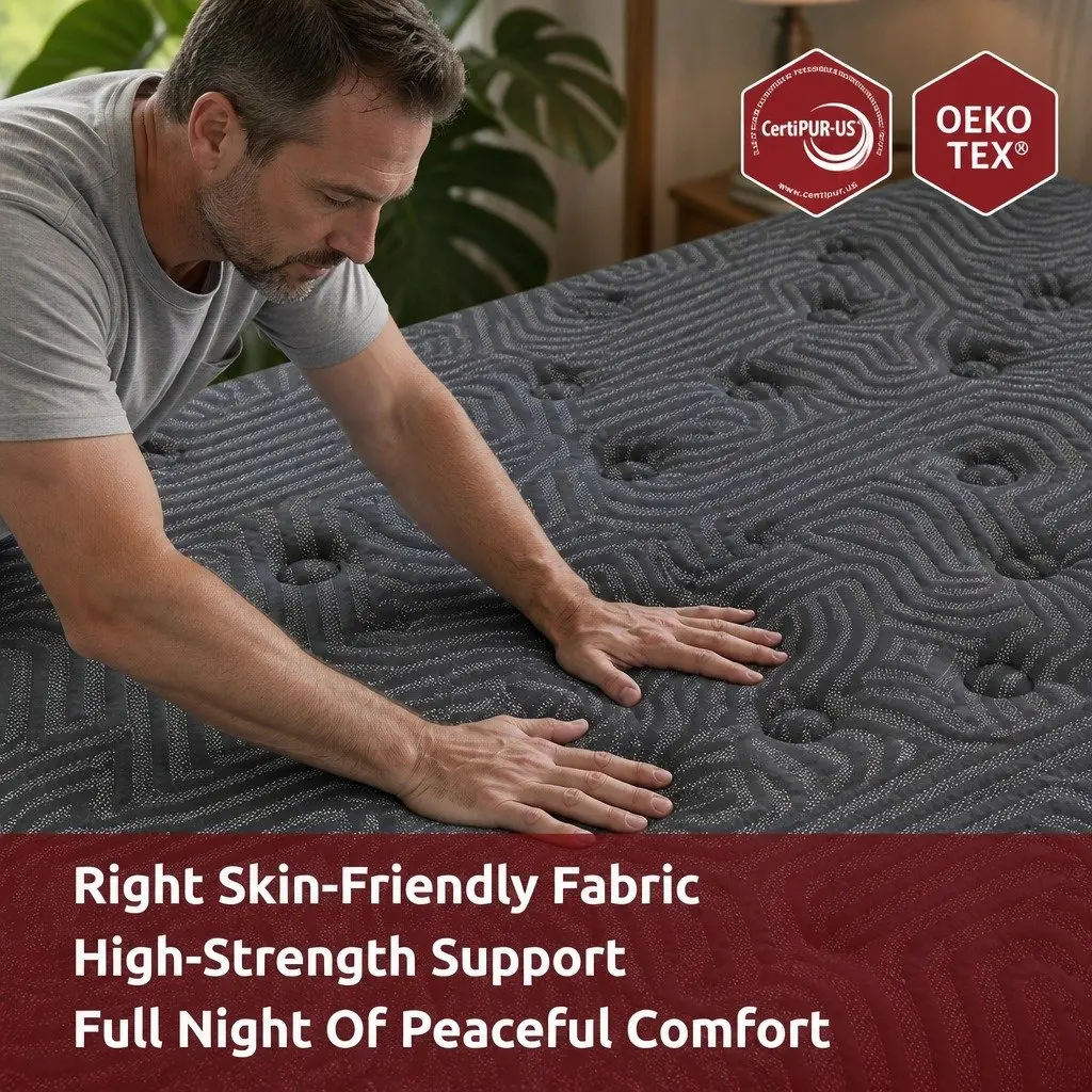 Hybrid Pocket Spring Gel Memory Foam King Mattress 34cm