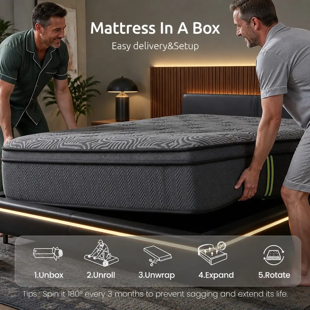 Queen Mattress 34cm Hybrid Pocket Spring Gel Foam